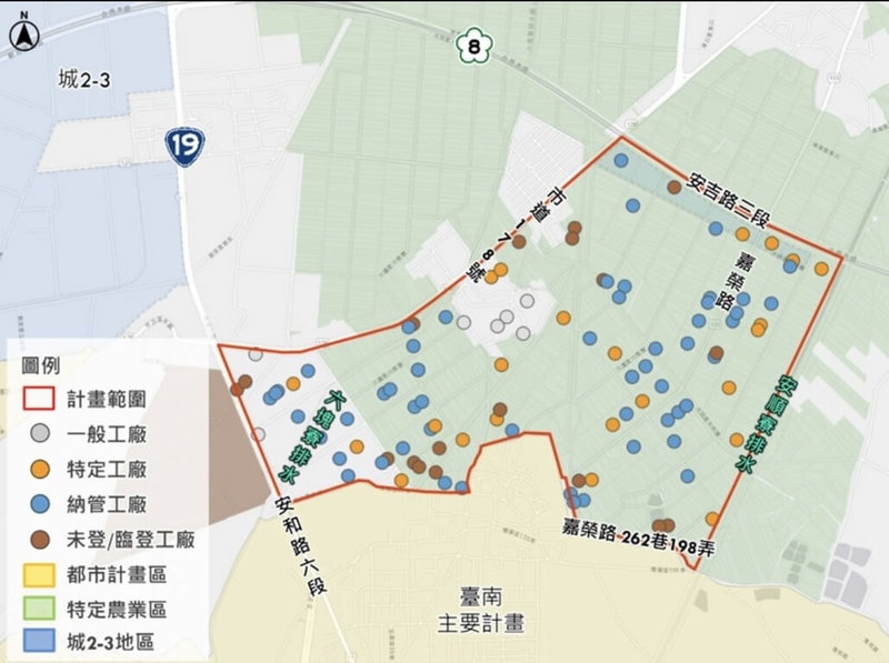 台南市政府推動「既有未登記工廠群聚地區廢污水排放建設補助計畫」示範案，以安定區嘉同里為示範區，7月下旬完工。（台南市政府提供）中央社記者張榮祥台南傳真 115年8月14日