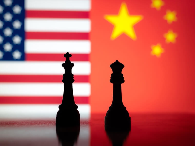 美國與中國示意圖。（Shutterstock圖庫）