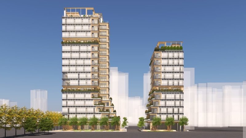 財政部國產署31日說明，兩棟辦公廳舍將以取得銀級綠建築標章、銀級智慧建築標章、耐震標章，以及建築能效1+級為執行目標。（財政部國產署提供）中央社記者呂晏慈傳真　115年8月31日