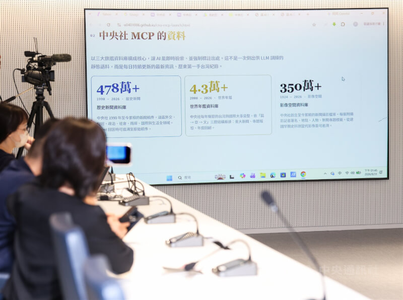 中央通訊社31日舉辦「中央社MCP」上線發布會，這是台灣首家新聞媒體以「模型上下文協定」提供AI Agent存取的可信新聞服務，會中進行相關運用與說明。中央社記者謝佳璋攝　115年8月31日
