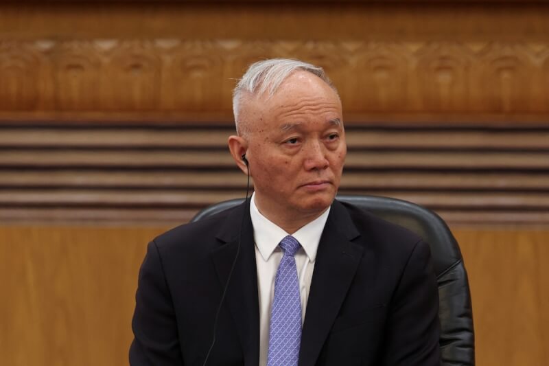 香港明報報導，中共政治局常委蔡奇（圖）、中央統戰部長李干杰等人組成為維護社會穩定的「中央社會治理工作領導小組」。（路透社）