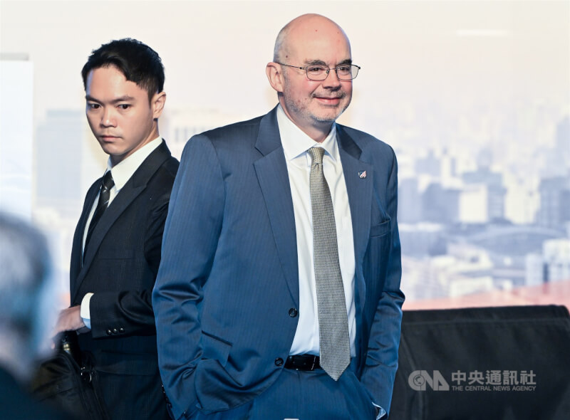 國防安全研究院9日在台北舉行「2026台北安全對話」，美國在台協會（AIT）處長谷立言（Raymond Greene）（前）出席與會。中央社記者謝佳璋攝  115年9月9日