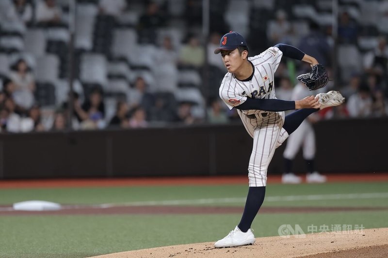 日本派出王牌投手織田翔希先發應戰，這也是他本屆賽會首次出賽。中央社記者翁睿坤攝　115年9月12日