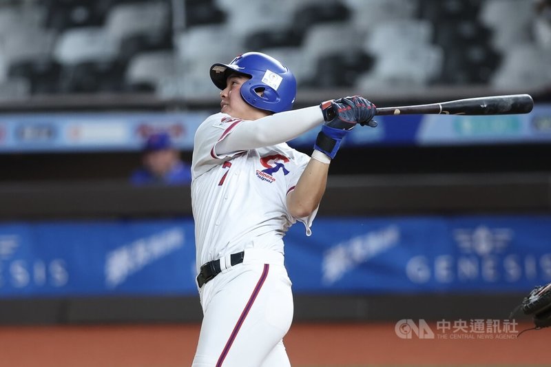 U18亞洲青棒錦標賽季軍戰13日在台北大巨蛋進行，台灣隊擊敗菲律賓隊拿下季軍，圖為台灣隊隊長張乙安。中央社記者吳家昇攝  115年9月13日