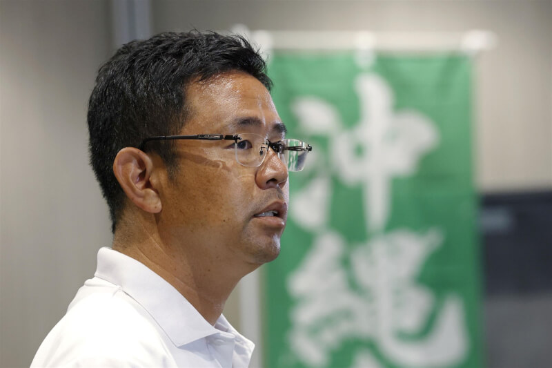 日本沖繩縣知事選舉由獲得自民黨支持的古謝玄太勝出。（共同社）
