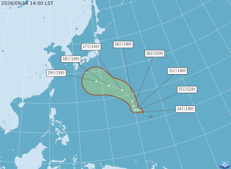 氣象署指出，熱帶性低氣壓TD28號最快15日將生成為颱風「杜鵑」，對台無直接影響。（圖取自中央氣象署網頁cwa.gov.tw）