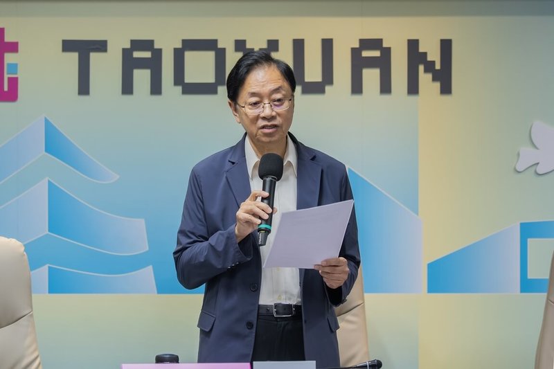 桃園市長張善政（圖）15日主持市政會議時表示，將於航空城產三專區第一期用地規劃40公頃高階IC載板專區，規劃民國117年與廠商共同進場整地。（市府提供）中央社記者葉臻傳真　115年9月15日