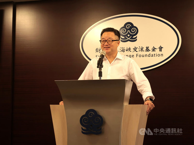 海峽交流基金會（海基會）18日下午召開背景說明會，由秘書長羅文嘉主持。中央社記者李雅雯攝　115年9月18日