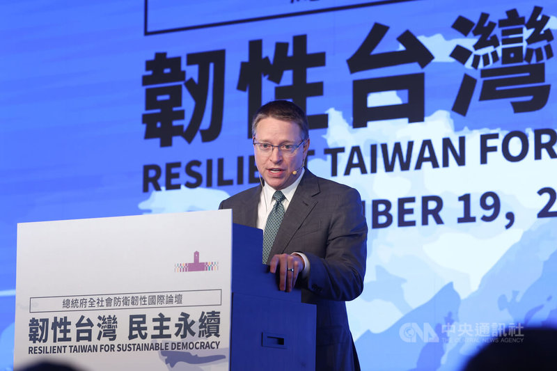 2026總統府全社會防衛韌性國際論壇19日在台北舉行，前美國副國安顧問博明（Matthew Pottinger）（圖）受邀出席，會中暢談自身觀點。中央社記者王騰毅攝  115年9月19日
