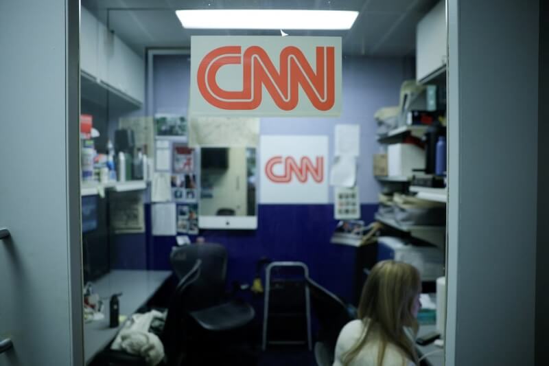 圖為白宮內CNN記者工作區域。（路透社）