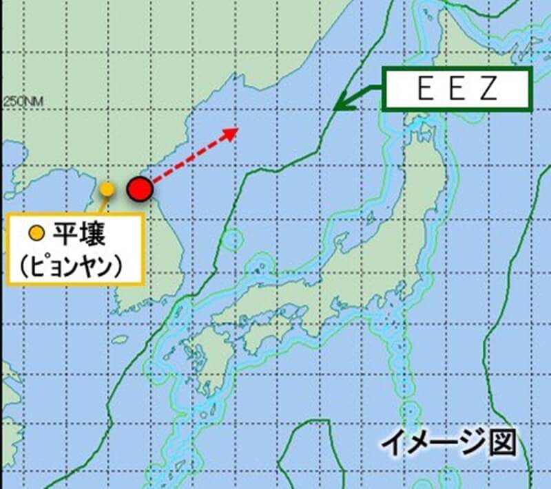 日本防卫省20日指出，北韩下午从东岸附近发射至少一枚弹道飞弹。（图取自x.com/ModJapan_jp）
