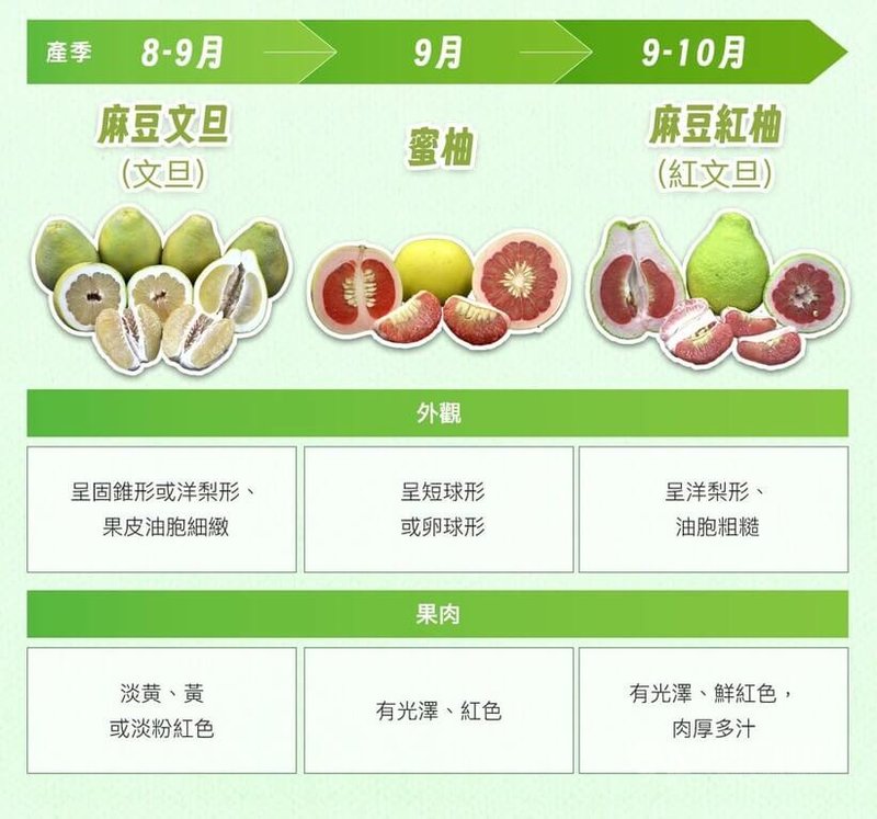 農業部農業主題館介紹，中秋節吃柚子是因為「柚」與「佑」同音，含有吉祥之意，台灣可見多樣不同品種的的柚子，外觀、果肉各有特色。（取自農業部網站）中央社記者汪玫淑芬傳真　115年9月24日