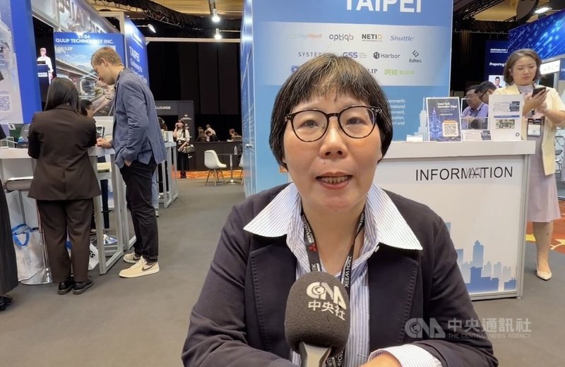 叡揚資訊國際通路開發經理邵亭怡29日參與新加坡科技週（Tech Week Singapore）。中央社記者吳昇鴻新加坡攝　115年9月29日