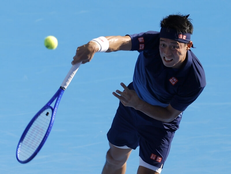 日本網球名將錦織圭1日在日本公開賽男單首輪落敗，為其輝煌的職業生涯劃下句點。（共同社）