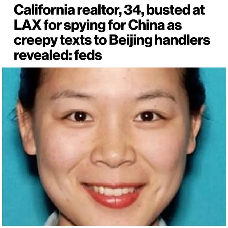 34歲女子Wanying Zhang（圖）被控替中國政府在美監視總統賴清德之子賴廷與及其家人。（圖取自x.com/FBI_Response）