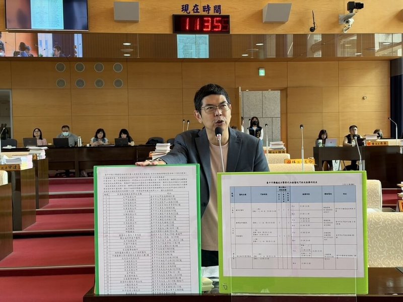 民進黨台中市議員周永鴻（圖）7日在台中市議會定期會質詢中，關心美沙冬的發放。台中市衛生局回應，美沙冬發放都是在專業醫院，由專業人員即藥師來定點發放給所謂成癮性的吸毒者，以減緩戒斷症狀，發放地點不會在社區。（周永鴻服務處提供）中央社記者郝雪卿傳真　115年10月7日