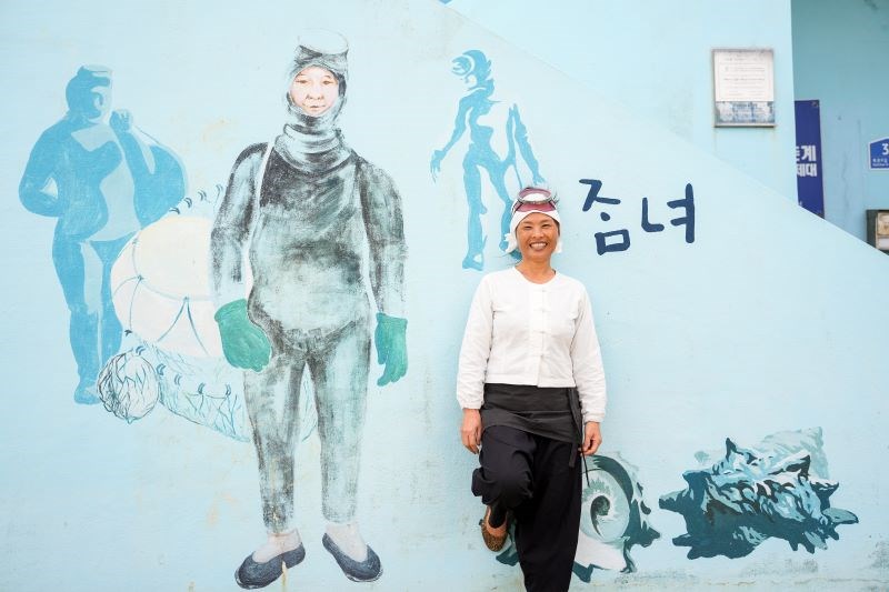 58歲的高仁淑是潛水技術高超的上軍海女。