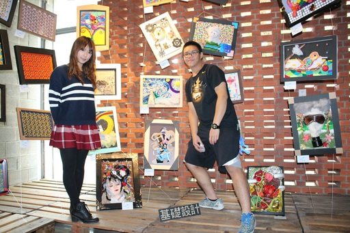 材質拼貼展區,陳設創設系學生創意作品