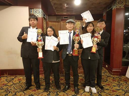 宏國德霖餐旅系4月20日在台北圓山飯店參加2019美國密西根MNS國際菁英盃大賽,一舉拿下冠軍榮耀。