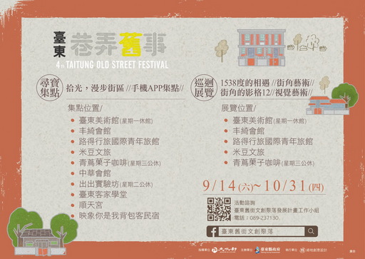 2019臺東巷弄舊事生活節 「拾光,漫步街區手機APP地圖 你集點了沒?」