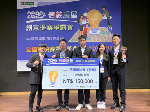 中信金融管理學院師生組隊參加「2020信義房屋創意提案爭霸賽」,結合AI應用的未來居住服務提案「址要你幸福」奪下亞軍。