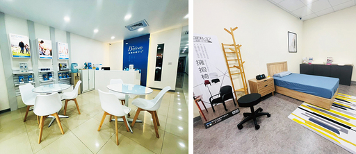聽寶宜蘭店是首間新型複合店,除了助聽器調整選配服務,後端有獨立的睡眠體驗專區。