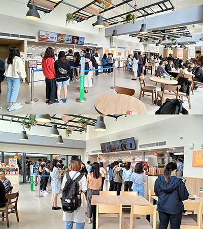 摩斯漢堡臺藝大店試營運首日現場