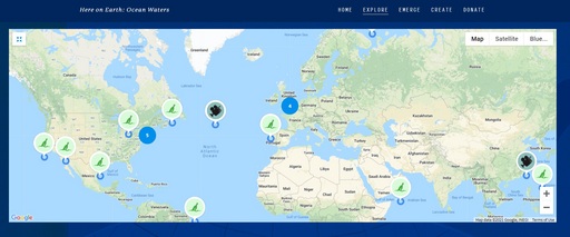 全球觀眾可透過Here on Earth 海洋藝術地圖互動式軟體,即時分享自己的海洋故事,照片和海洋詩!(圖片提供/靈鷲山佛教教團)