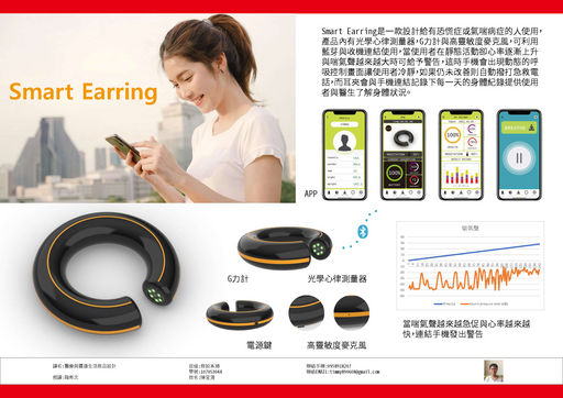 亞大商設系大三陳昱清同學設計的G力測量,在健身房等高分貝環境下的大幅度喘氣預警器。