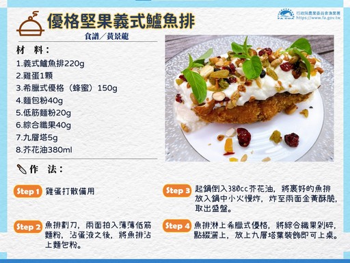 黃景龍師傅食譜-優格堅果義式鱸魚排