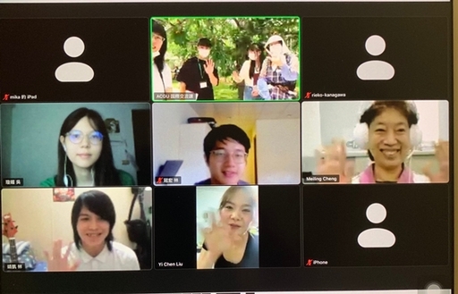 南臺科大應日系與日本姊妹校青森中央學院大學舉辦線上「採櫻桃交流會」之情形。