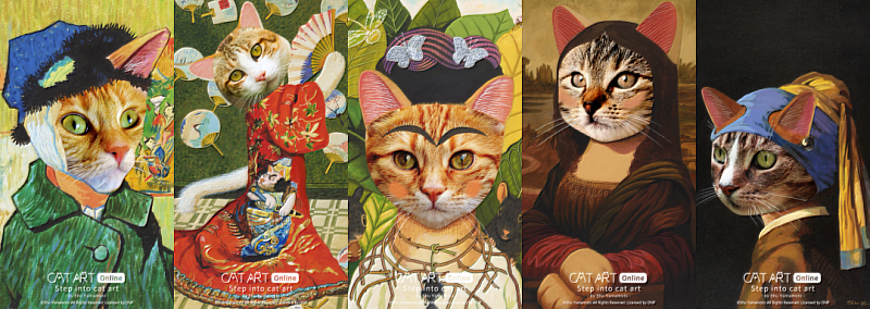 《Step into Cat Art 走進喵次元》貓・美術館線上展推出 IG 濾鏡。圖／HTC Viveport提供