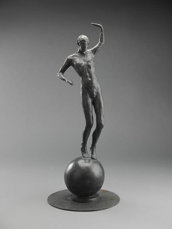 國美館典藏蒲添生作品〈運動系列之九(平衡)〉，青銅，74x20x18cm，1988(蒲添生雕塑文化藝術基金會捐贈)