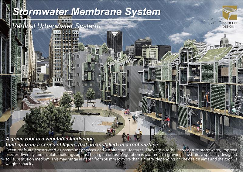 2021金點概念設計獎年度最佳設計獎入圍：都市雨水膜系統（賴翰宇，台灣）