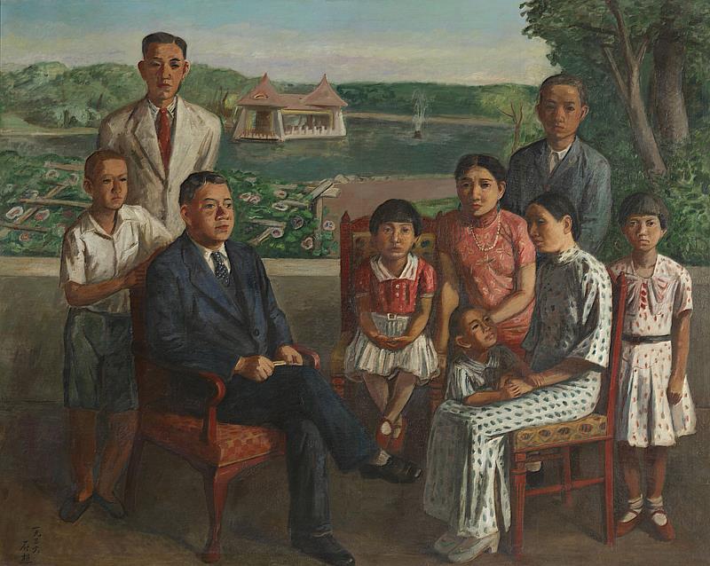 李石樵，〈楊肇嘉氏之家族〉，1936，油彩、畫布，179x226cm，私人收藏。