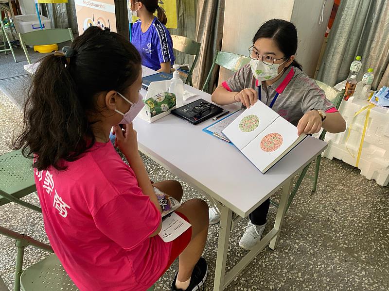 大葉大學視光系為選手檢測色彩視力