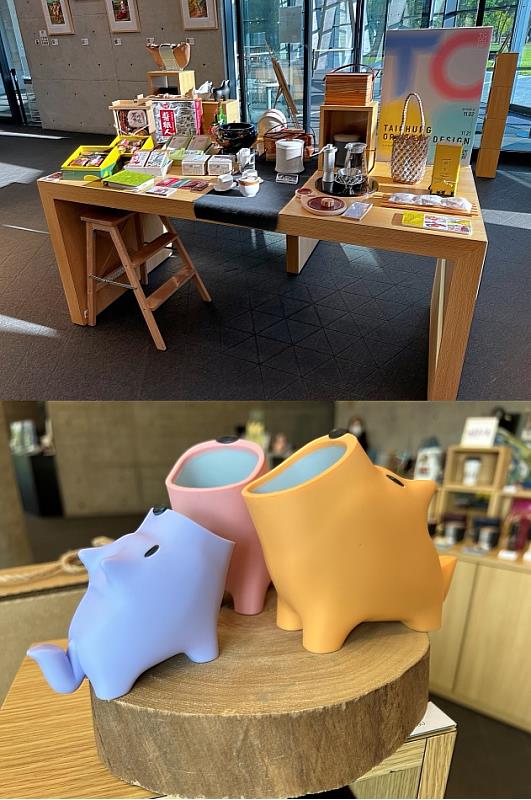 上圖:2021 TCOD台中原創x亞洲大學美術館禮品店快閃店。下圖: 生活裡的笑容-阿嗚Awu筆筒雜物收納。