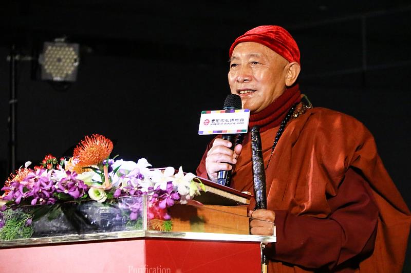 靈鷲山開山住持心道法師，創辦世界宗教博物館及國際非政府組織「愛與和平地球家」。（圖由世界宗教博物館提供）