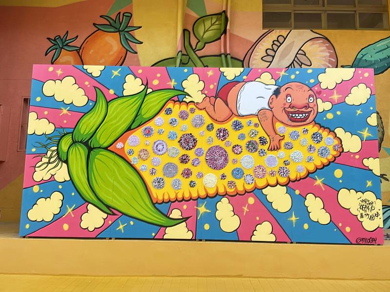 用色彩展現義竹活力!塗鴉藝術家與義竹國中共同創作