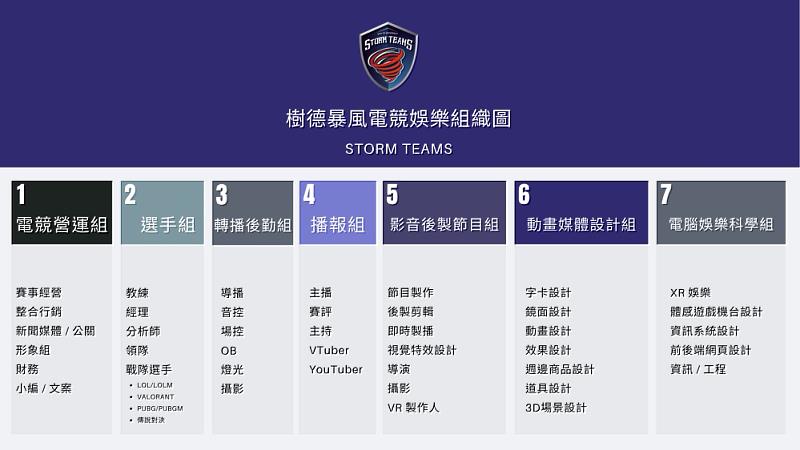 圖說五：「樹德暴風」組織圖，專業分工細膩務實
