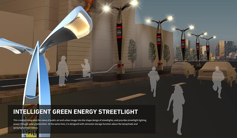 圖說二：金牌作品《智慧型綠能路燈》示意圖