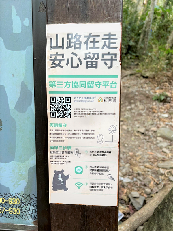 步道登山口導覽圖第三方協同留守平台QRcode