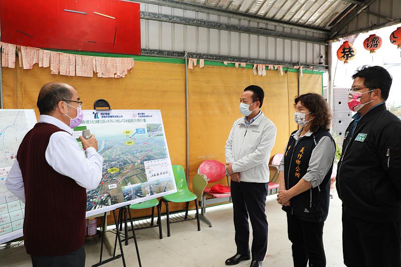 翁縣長視察嘉義縣義竹鄉縣道163線道路改善工程