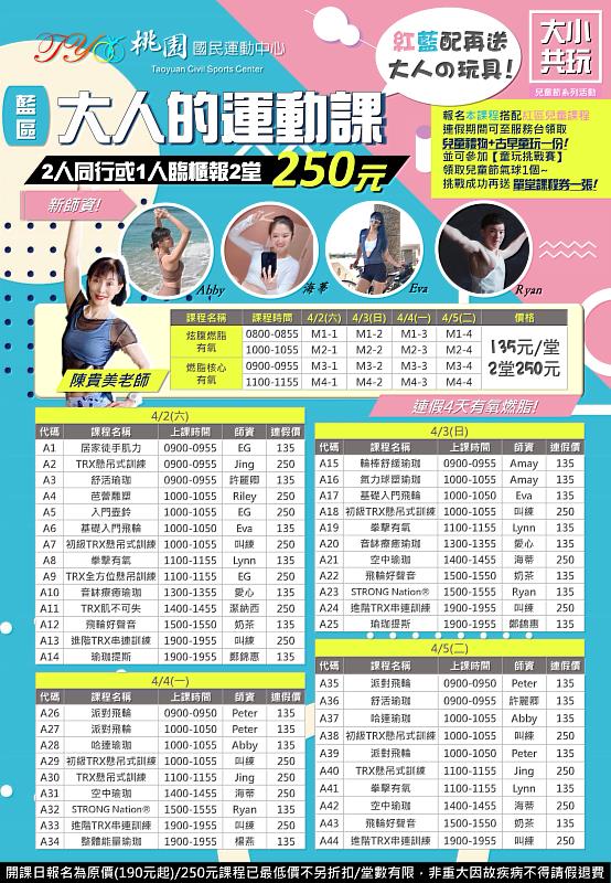 桃園國民運動中心『大小共玩』兒童節活動  大人小孩一起動、拿禮物
