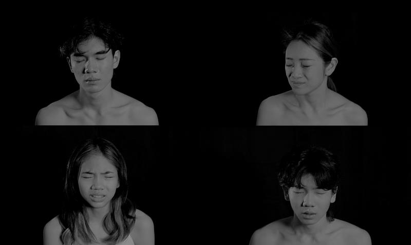「林煜為：她的故事」作品影像，故事主角於夢境中的狀態