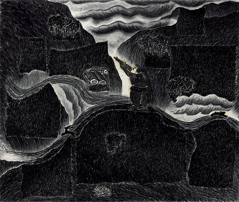 倪再沁-失樂園(二)-1993-1994-55x83cm-國美館典藏