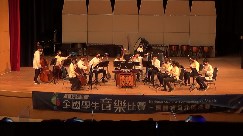 國樂社於絲竹室內樂合奏的比賽情況。
