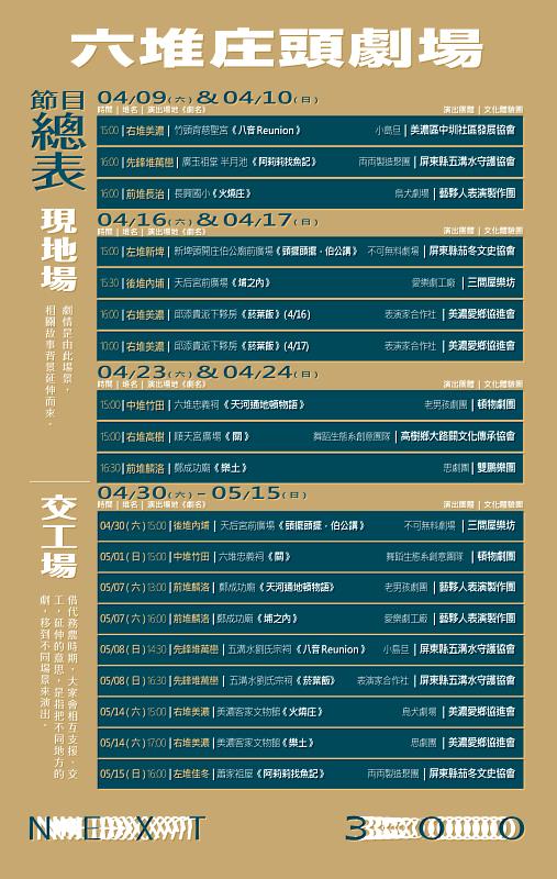 六堆庄頭劇場節目總表
