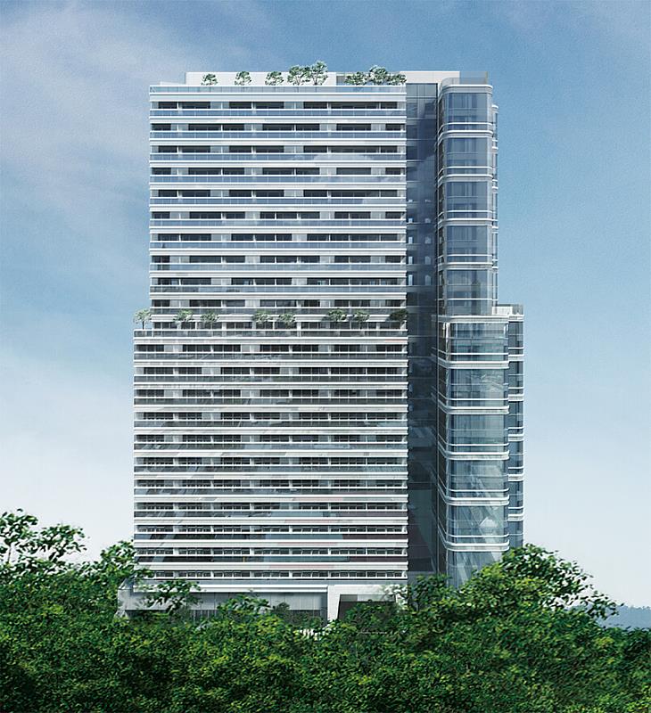 南京光復「Hyatt Centric 凱悅尚萃」國際酒店公寓「鐫萃」。(圖為建築外觀示意圖)