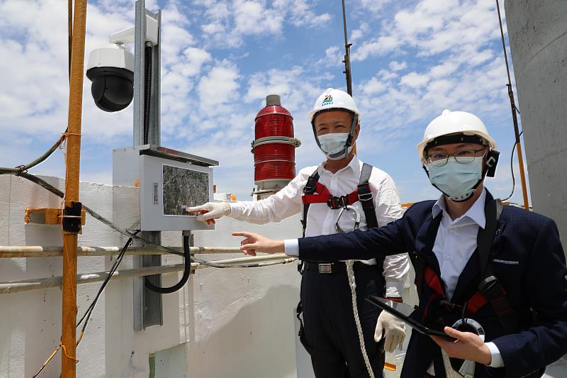 嘉義縣鹿草焚化廠煙囪頂建置全國最高AI智能煙霧探測系統